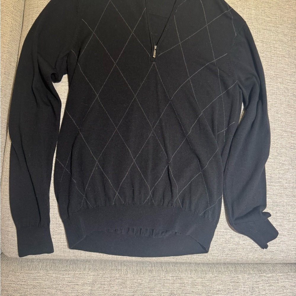 Ashworth Black Argyle Crewneck Sweater